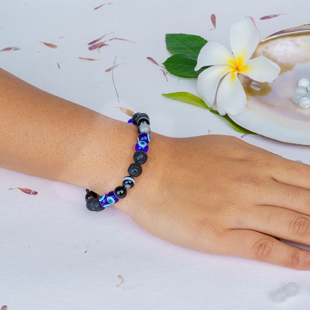 Evil Eye Bracelet for Protection & Positive Energy | Original Crystals | 6mm & 8mm Beads