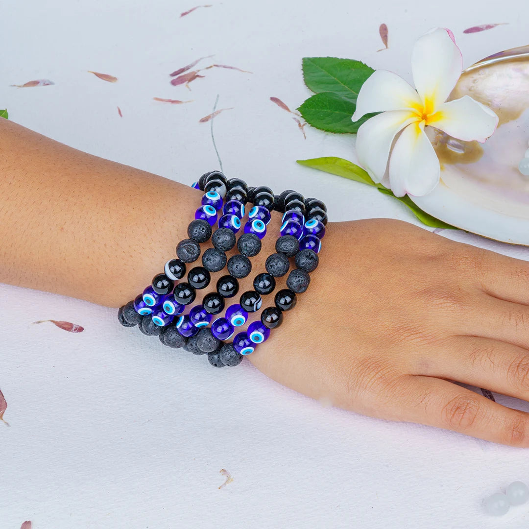 Evil Eye Bracelet for Protection & Positive Energy | Original Crystals | 6mm & 8mm Beads
