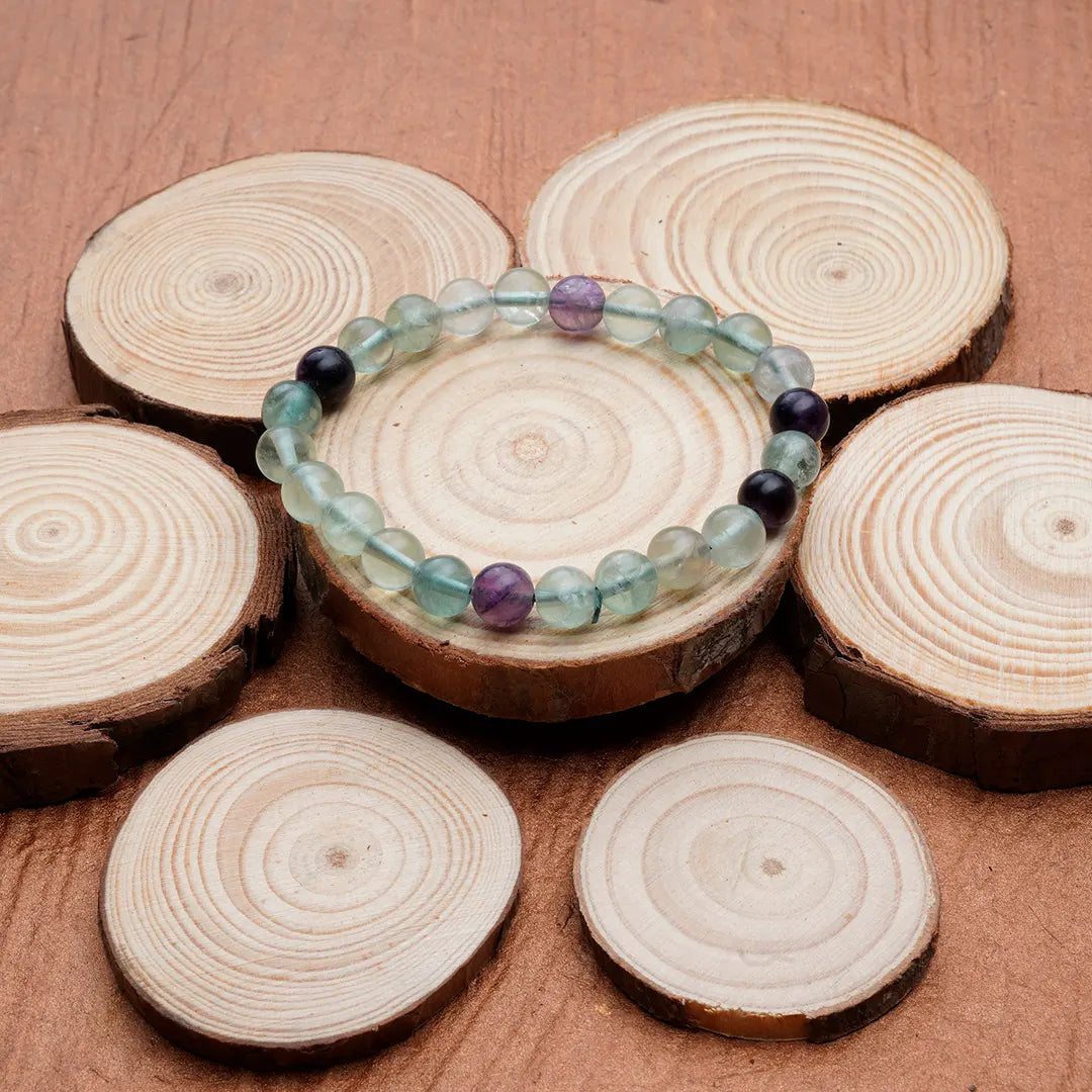 Multi Fluorite Bracelet for Clarity &creativity | Original Fluorite Crystal