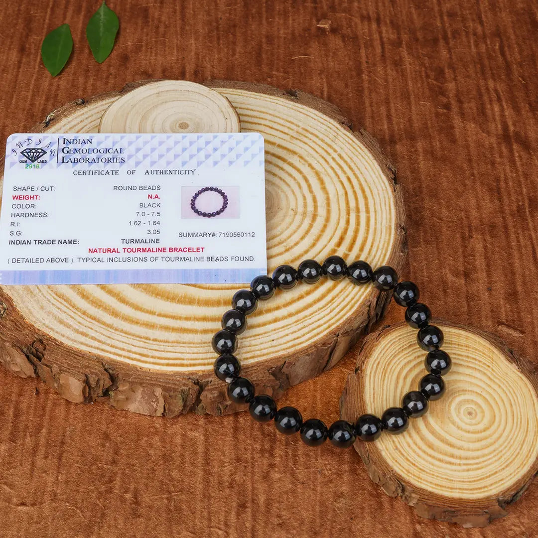 Tourmaline Black Bracelet for Protection & Grounding | Genuine Tourmaline Stone