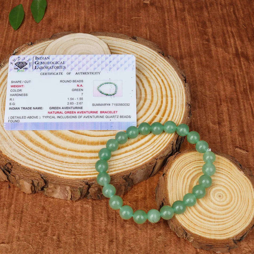 Aventurine Green & Yellow Bracelet for Luck & Prosperity | Original Aventurine Crystal