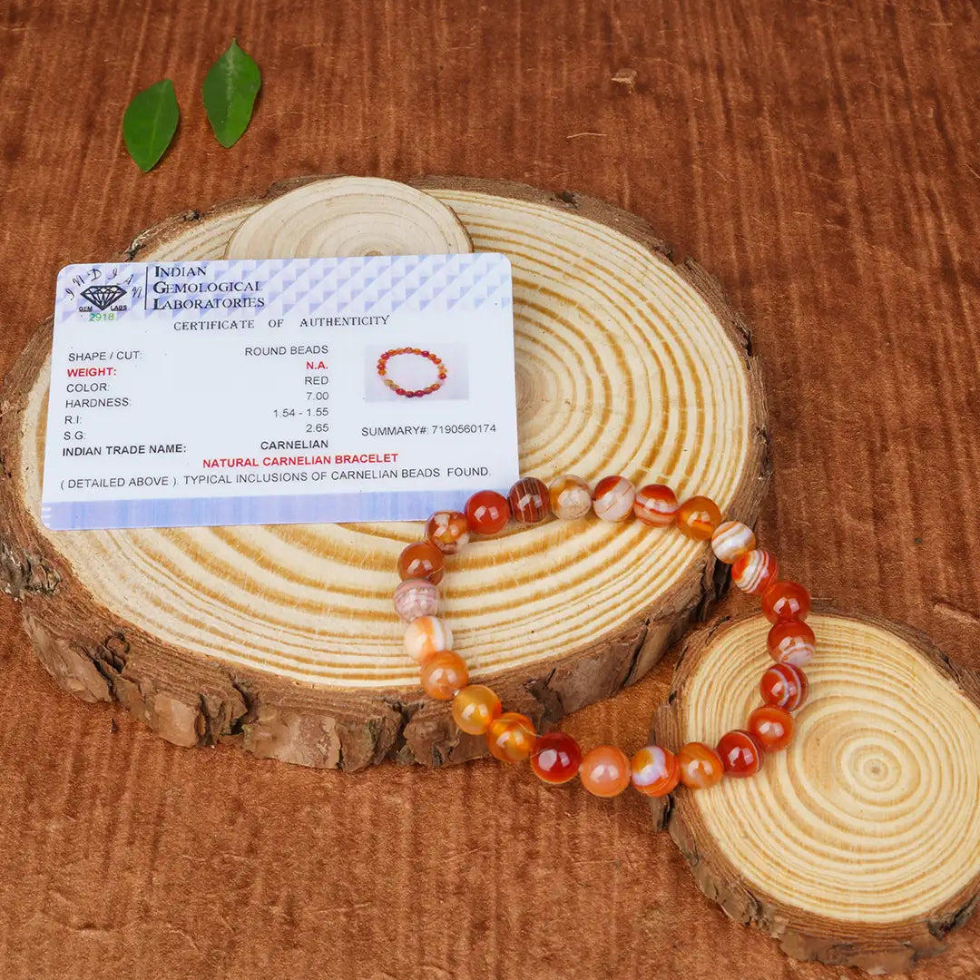 Carnelian Bracelet for Health & Motivation | Original Carnelian Crystal