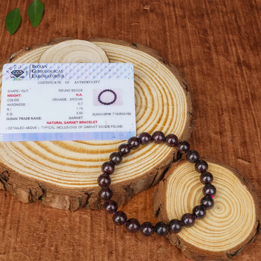 Garnet Bracelet for Vitality & Passion | Original Garnet Stone