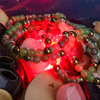 Libra Zodiac Bracelet | Green Aventurine, Labradorite & Golden Hematite Crystals for Harmony & Balance