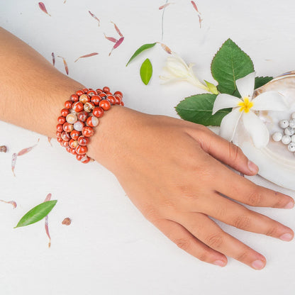 Red Jasper Bracelet for Grounding & Vitality | Original Red Jasper Crystal