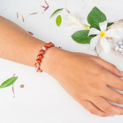 Red Jasper Bracelet for Grounding & Vitality | Original Red Jasper Crystal