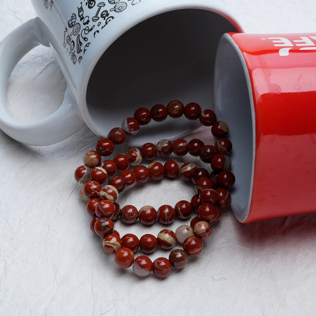 Red Jasper Bracelet for Grounding & Vitality | Original Red Jasper Crystal