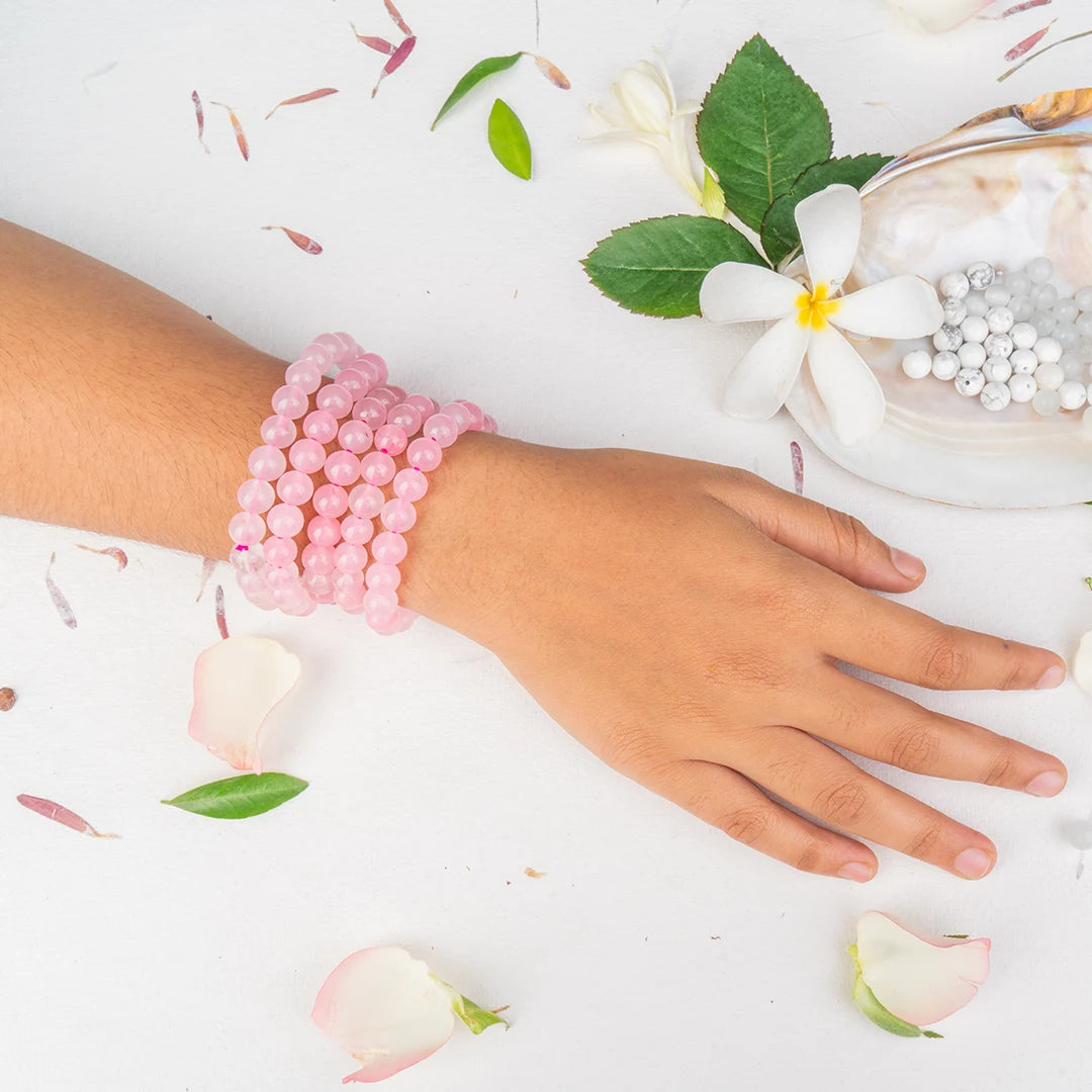 Rose Quartz Bracelet for Love & Emotional Healing | Original Pink Quartz Crystal