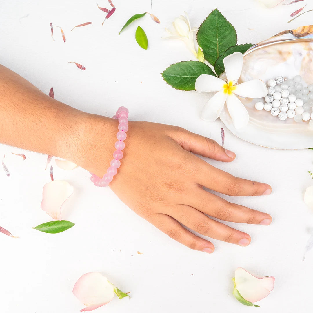 Rose Quartz Bracelet for Love & Emotional Healing | Original Pink Quartz Crystal