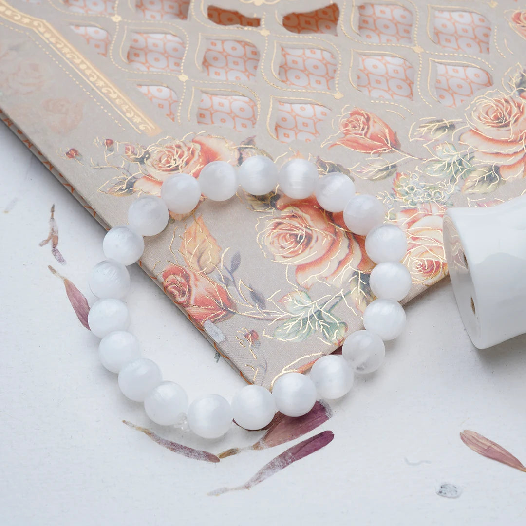 Selenite Bracelet for Cleansing & Clarity | Genuine Selenite Crystal