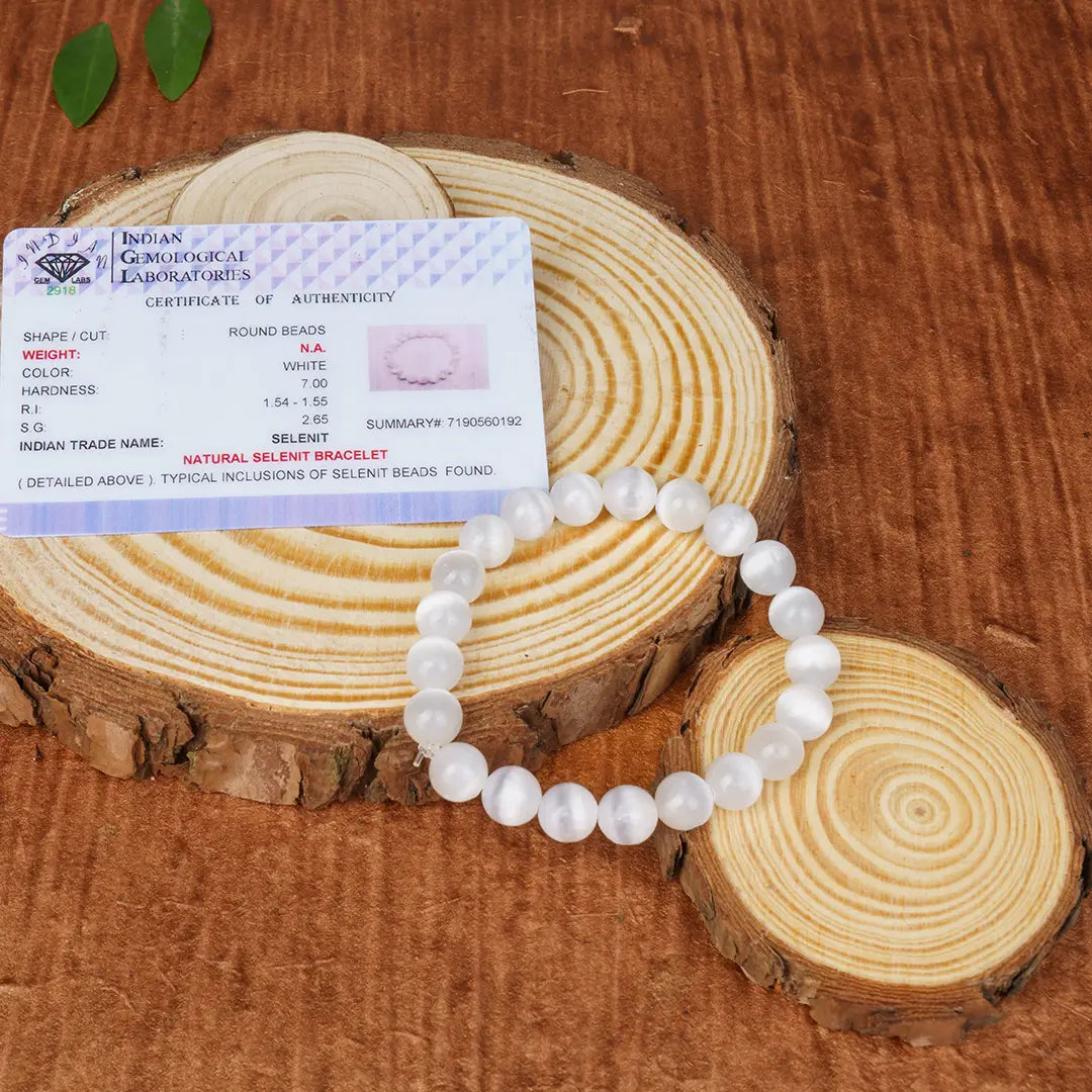 Selenite Bracelet for Cleansing & Clarity | Genuine Selenite Crystal