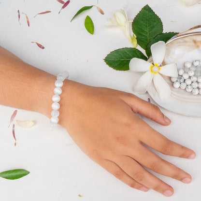 Selenite Bracelet for Cleansing & Clarity | Genuine Selenite Crystal