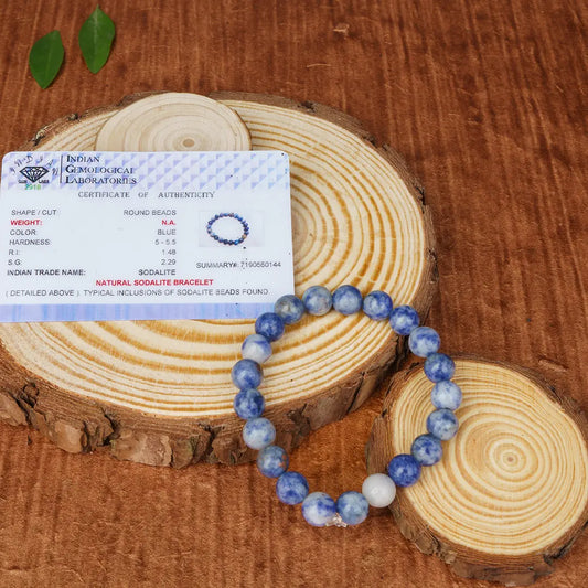 Sodalite Bracelet for Inner Peace & Clarity | Genuine Sodalite Crystal